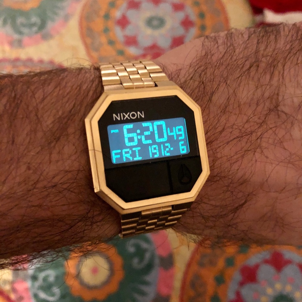 Nixon Re-Run Men’s Digital Watch - Gold